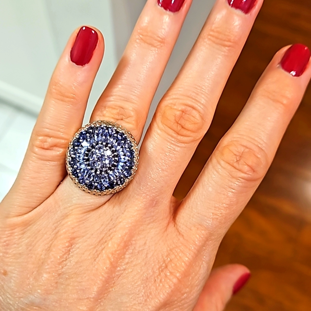 Silver Amethyst Cocktail Ring. - image 2